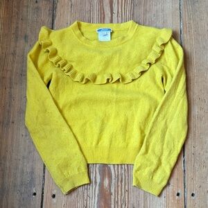 Jacadi Paris Yellow Ruffle Cashmere Sweater